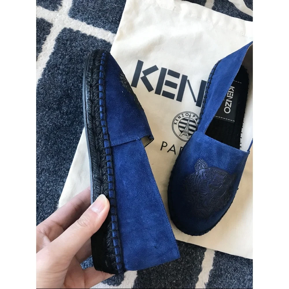 New Kenzo Tiger logo Suede Espadrille Sz36‎